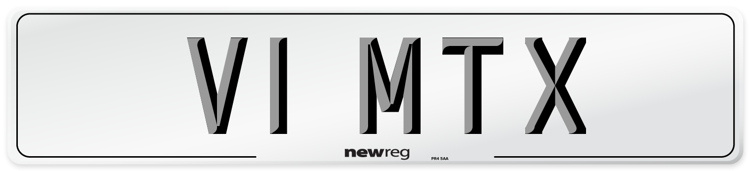 V1 MTX Number Plate from New Reg